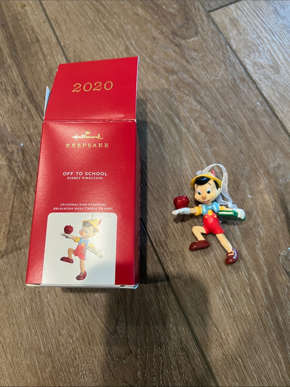 Hallmark Pinocchio 'Off to School' Ornament - Red, Blue, Yellow